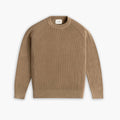 Ribbed Crewneck Sweater | Camel