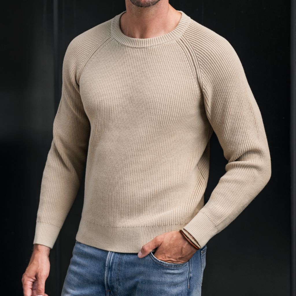 Ribbed Crewneck Sweater | Wheat