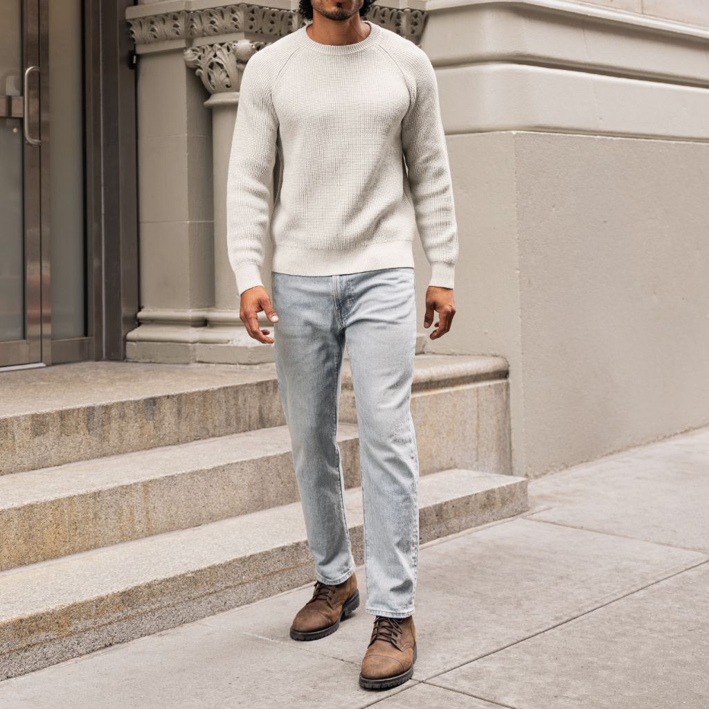 Ribbed Crewneck Sweater | Oat