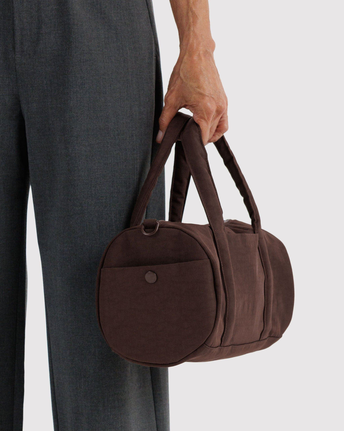 Nylon Duffle Bag - Coffee - image 3