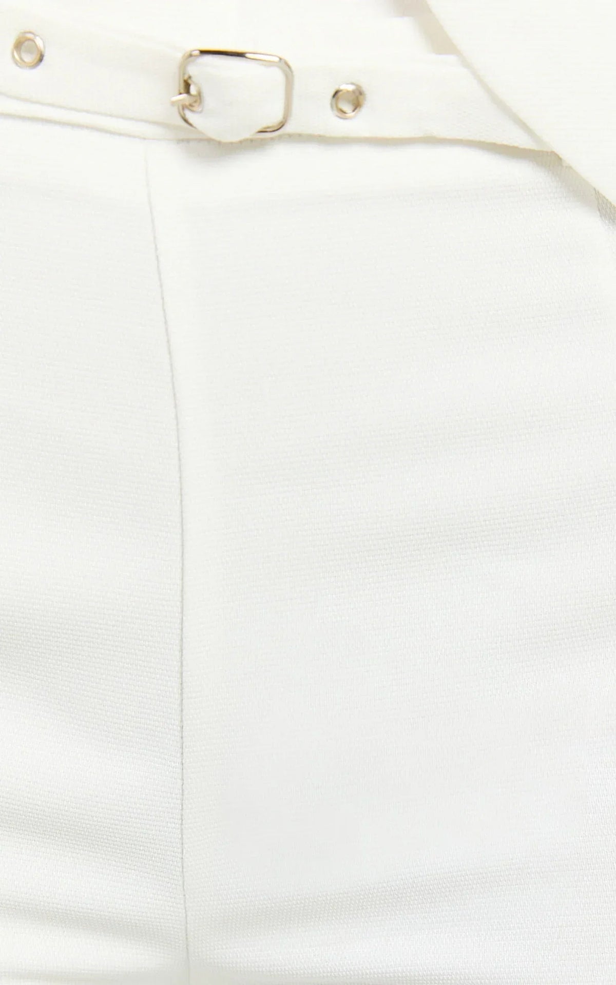 Romeo Pants - Straight Leg Mid Waist Tailored Pants in White