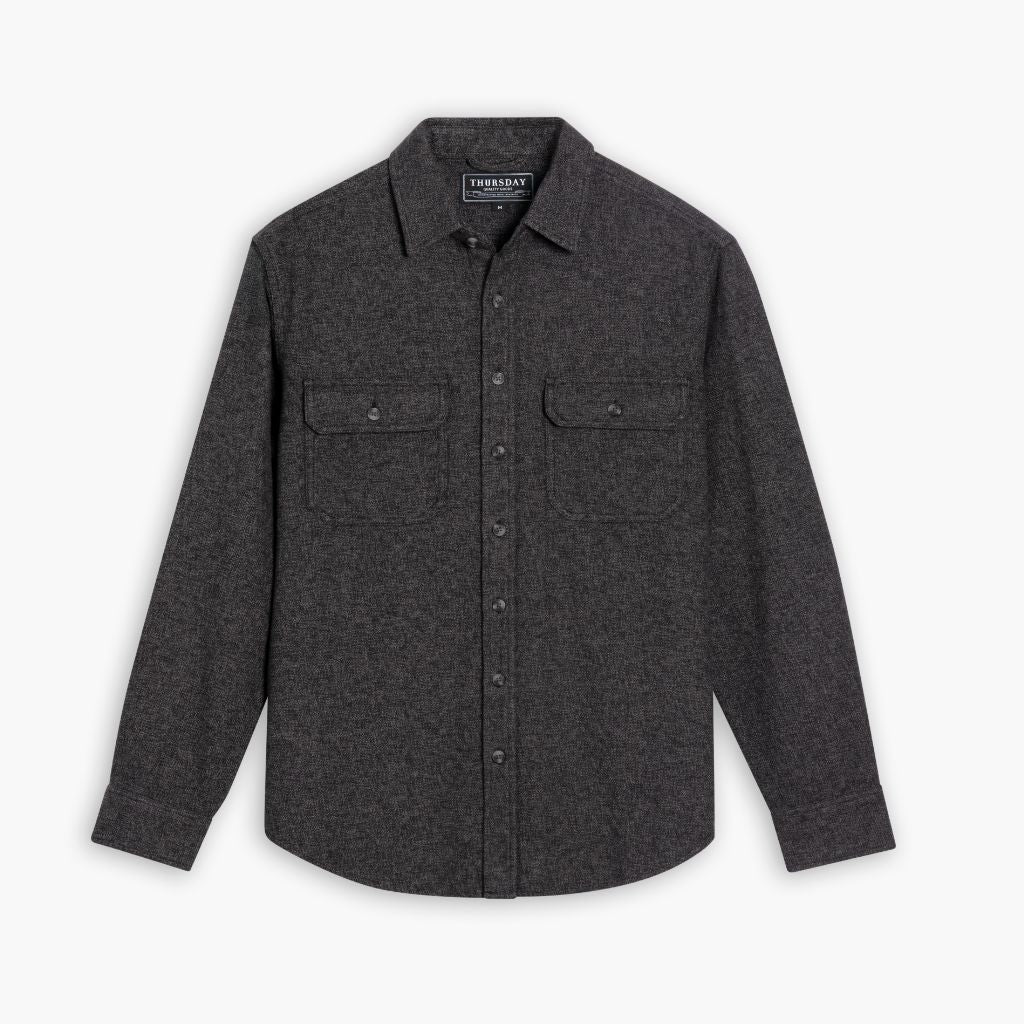 Summit Flannel Shirt | Black Herringbone