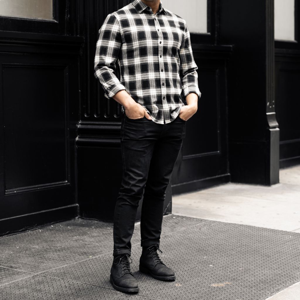 Forever Flannel Shirt | Black & Cream