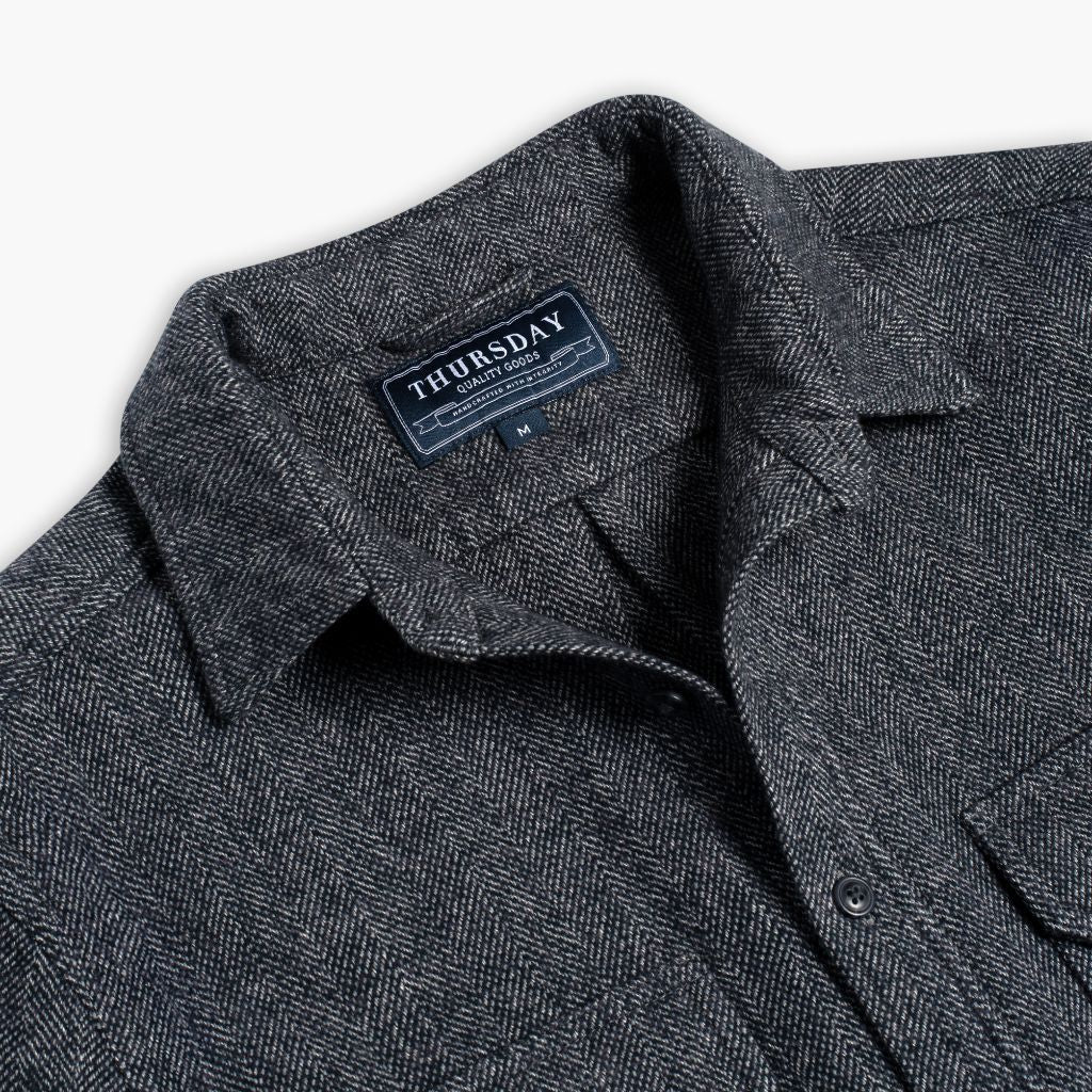 Summit Flannel Shirt | Blue Herringbone