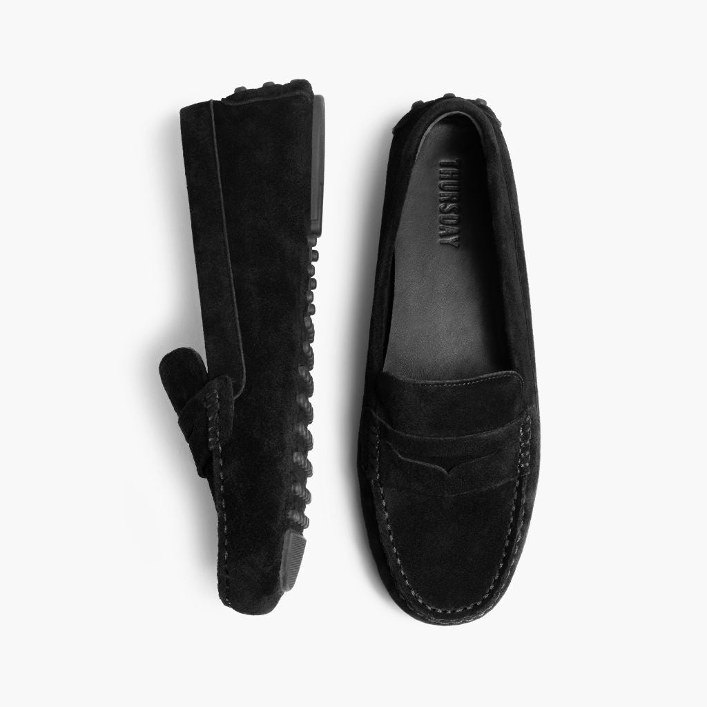 Driving Loafer | Black Suede