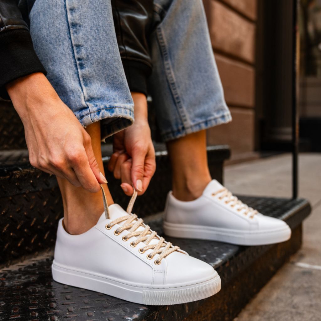 Women's Premier Low Top | White & Gold