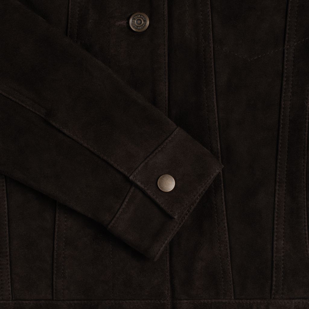Suede Trucker Jacket | Chocolate