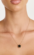 Britt Clover Pendant Necklace in Gold/Black