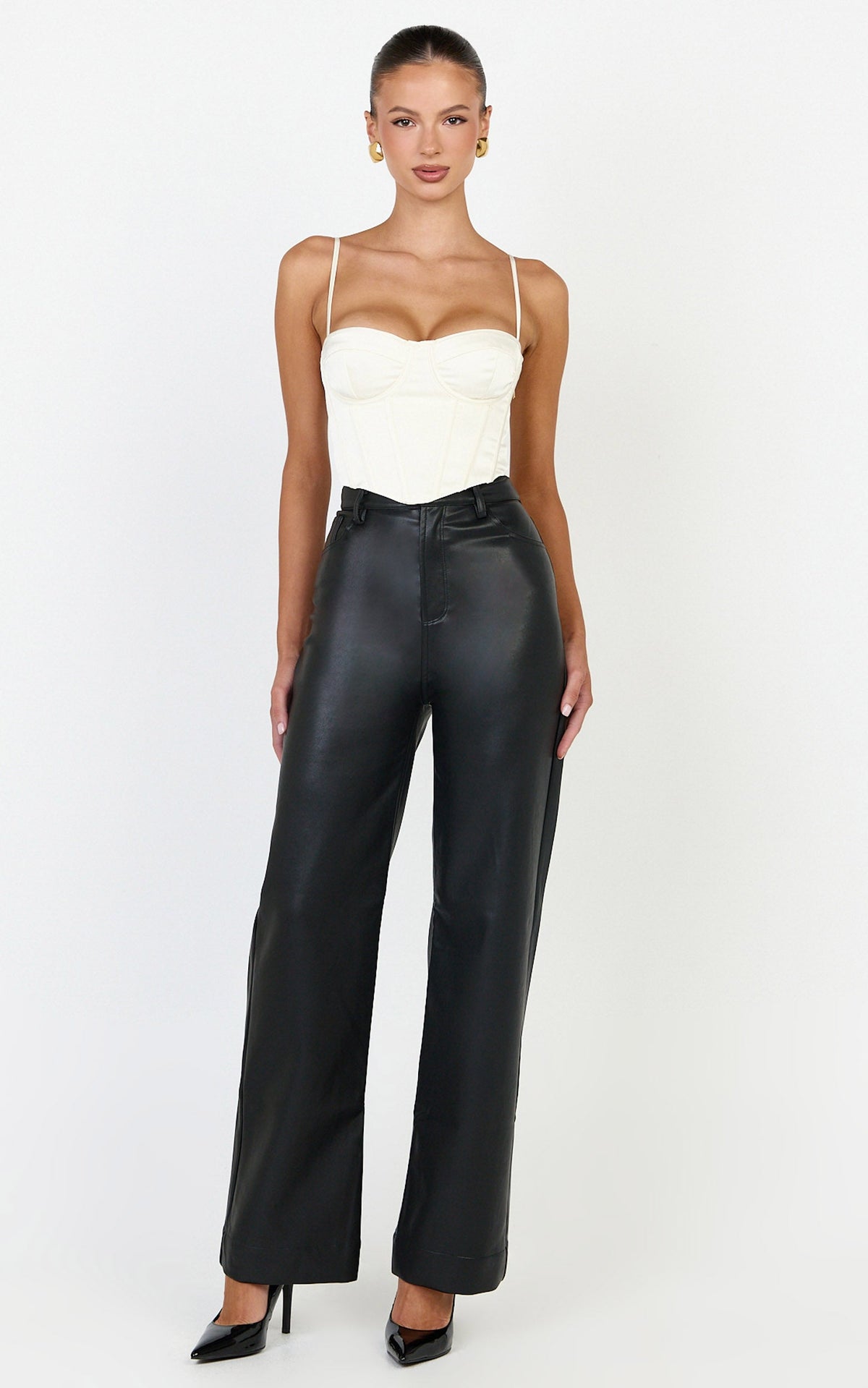 Allegra Top - Panelled Cup and Bodice Corset Top in Off White