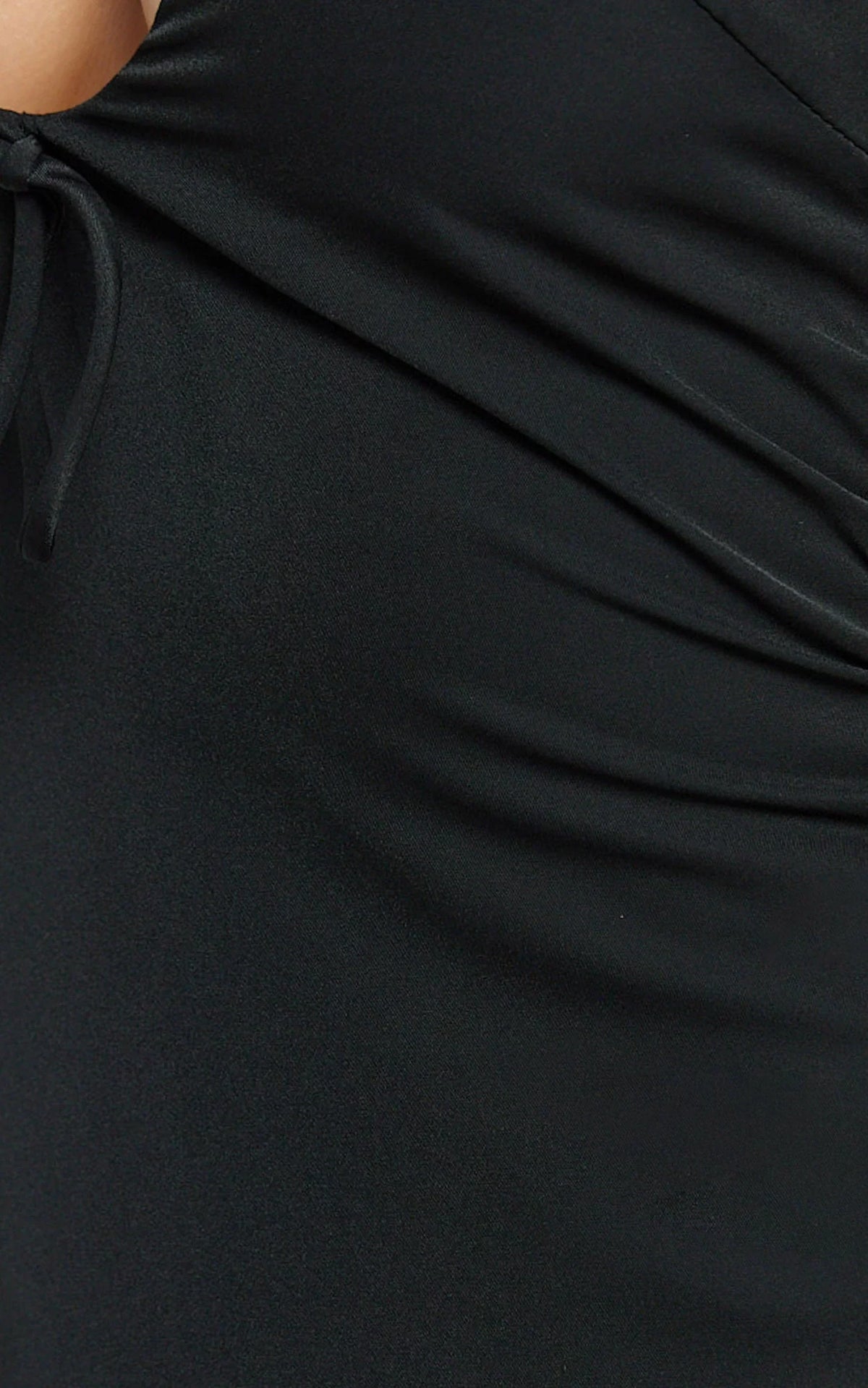 Lorvie Maxi Dress - Halter Plunge A Line Dress in Black