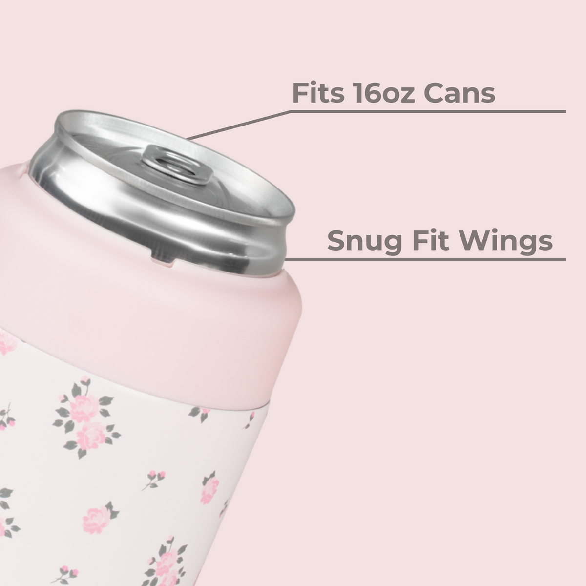 Wildrose Can Cooler Fits 16oz Cans with Snug Wings