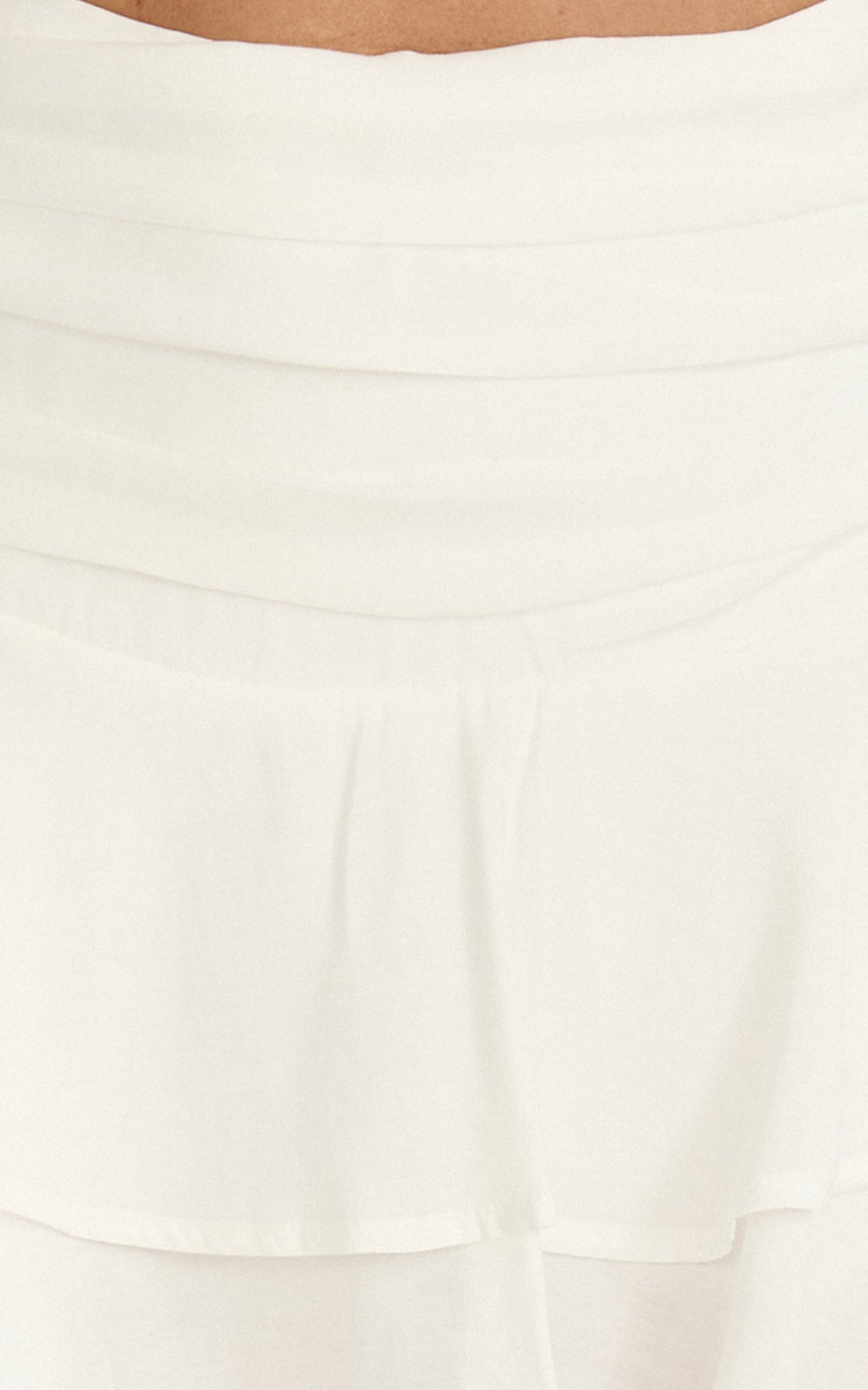 Iris Skort - Ruffle Tiered Mini Skort in White