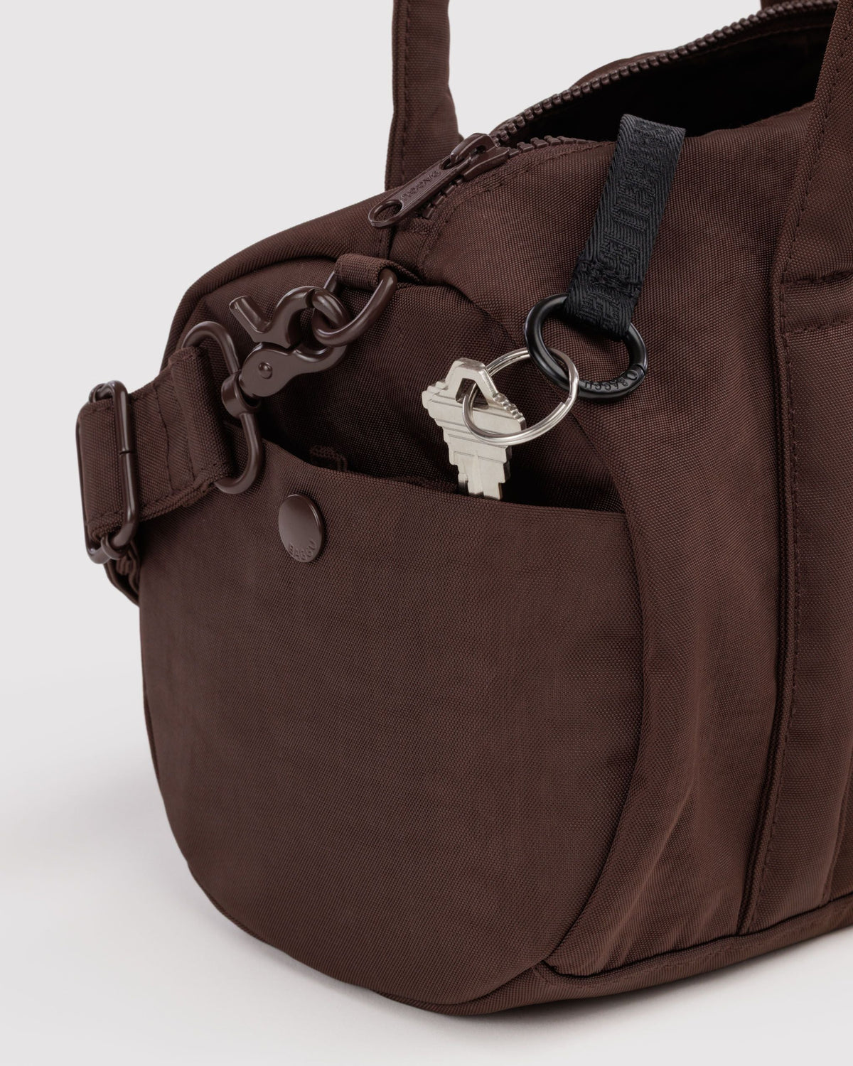 Nylon Duffle Bag - Coffee - image 4