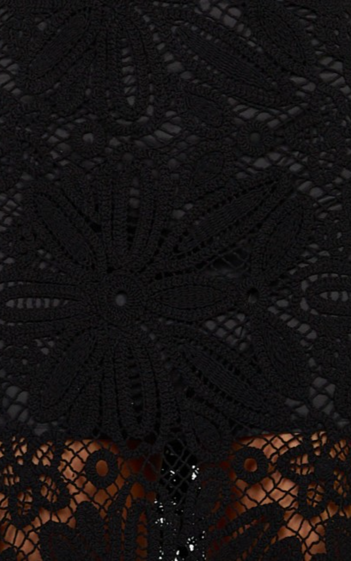 Charlene Maxi Skirt - Crochet Fit And Flare Skirt in Black