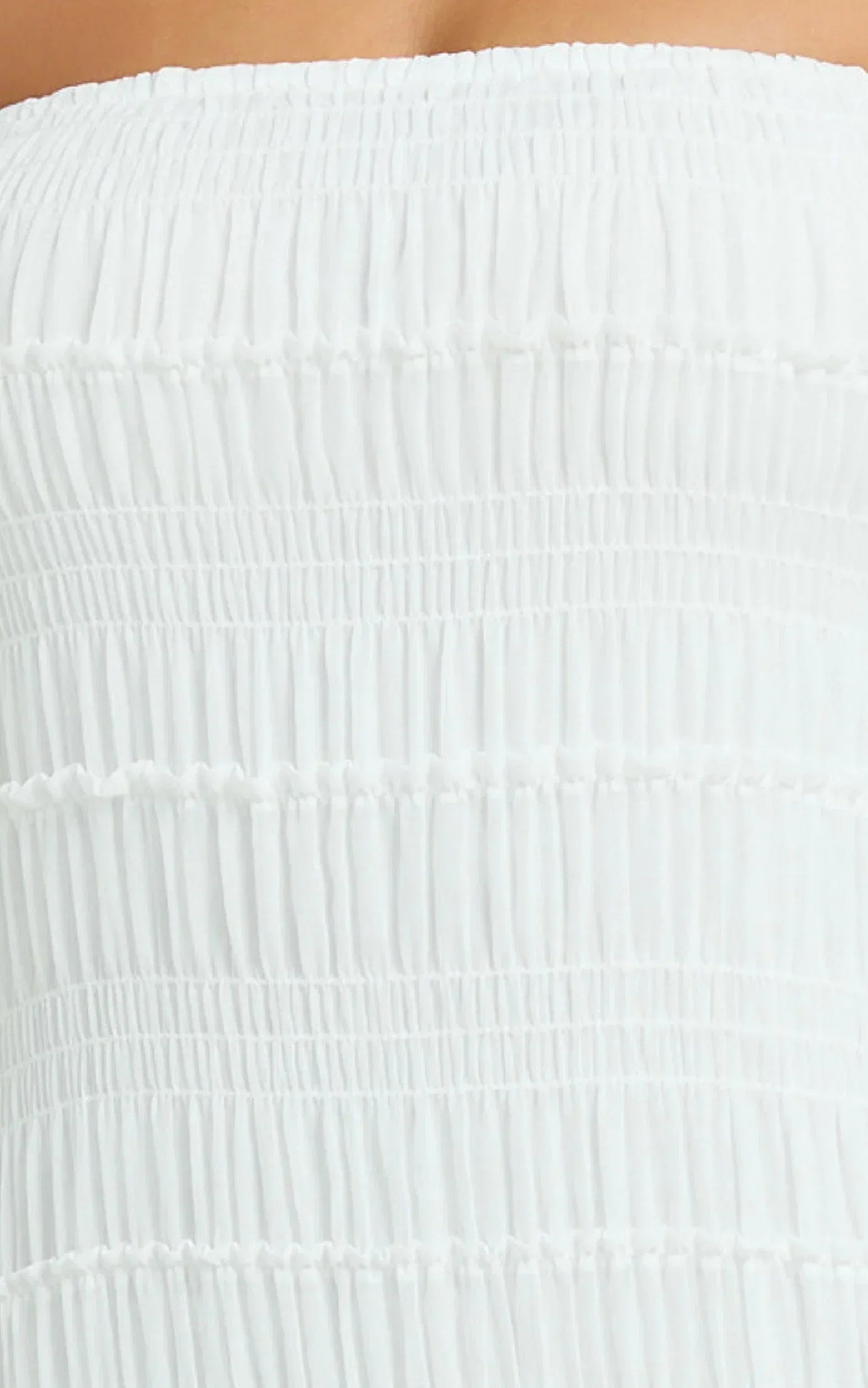 Jovi Maxi Dress - Ruched Column Dress in White