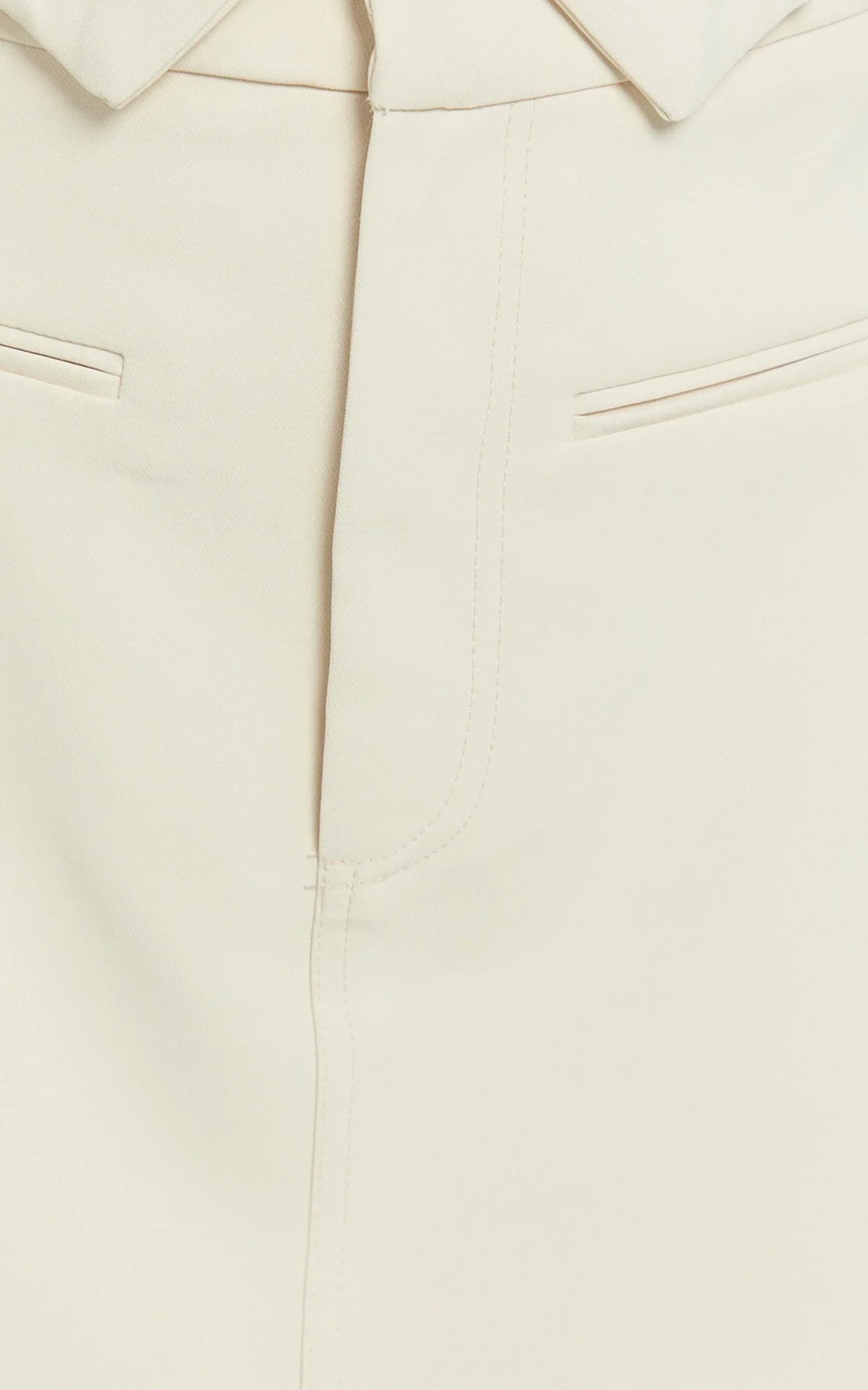 Lalisa Mini Skirt - High Waist Tailored Skirt in Stone