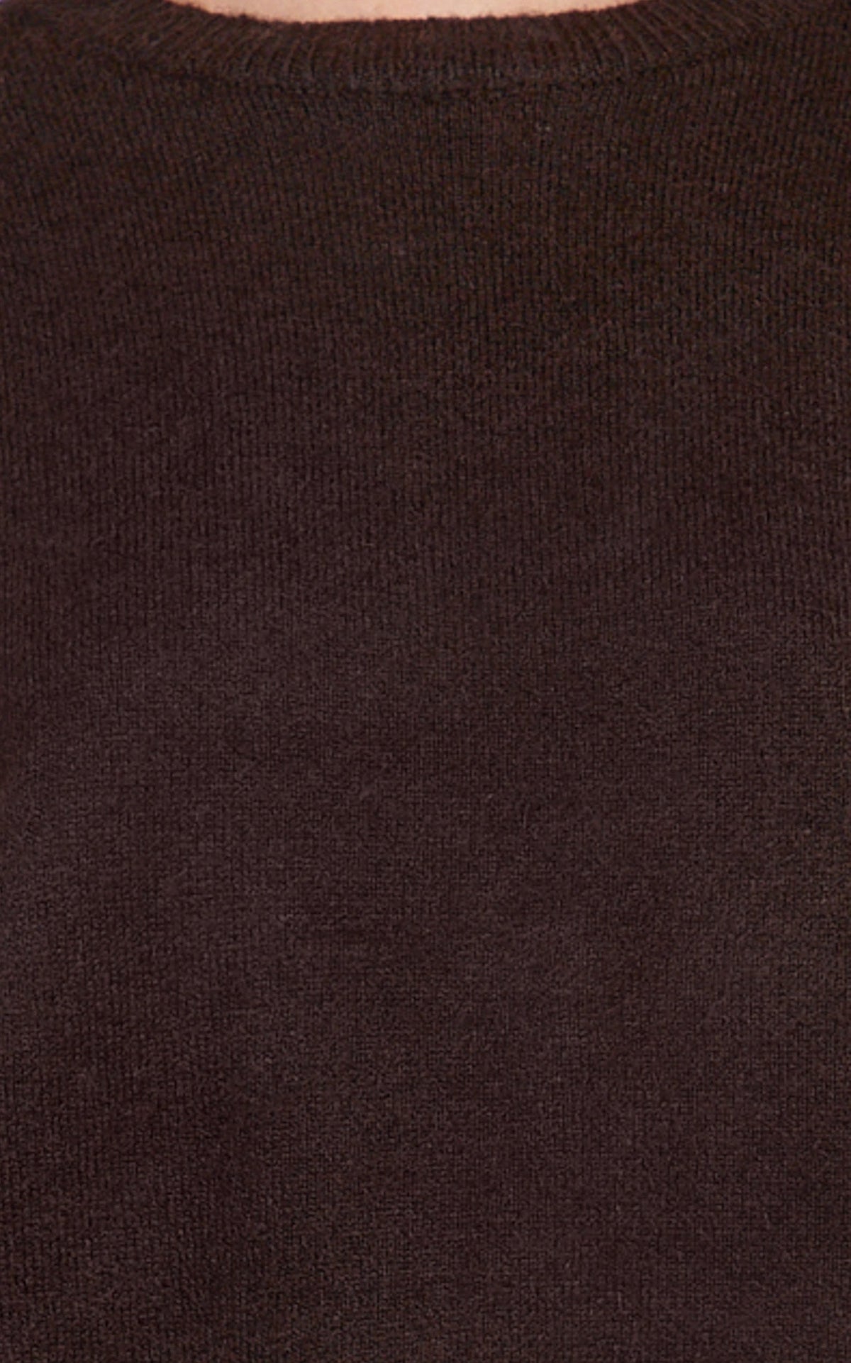 Amanda Jumper - Crew Neck Long Sleeve Knit Sweater in Chocolate