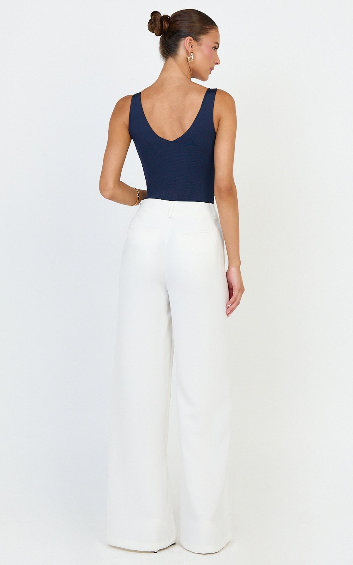 Jamie Bodysuit - V Neck Bodysuit in Navy