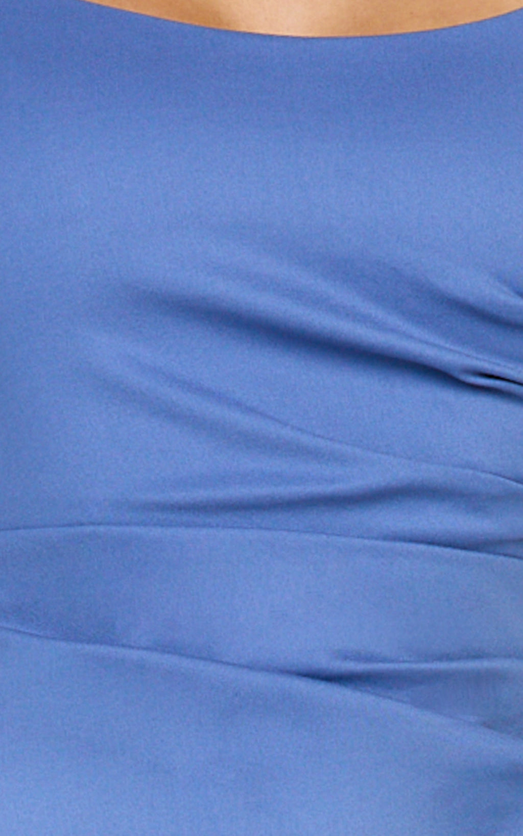 Liora Midi Dress - Low Back Scoop Neck Pin Tucked Dress in Steel Blue