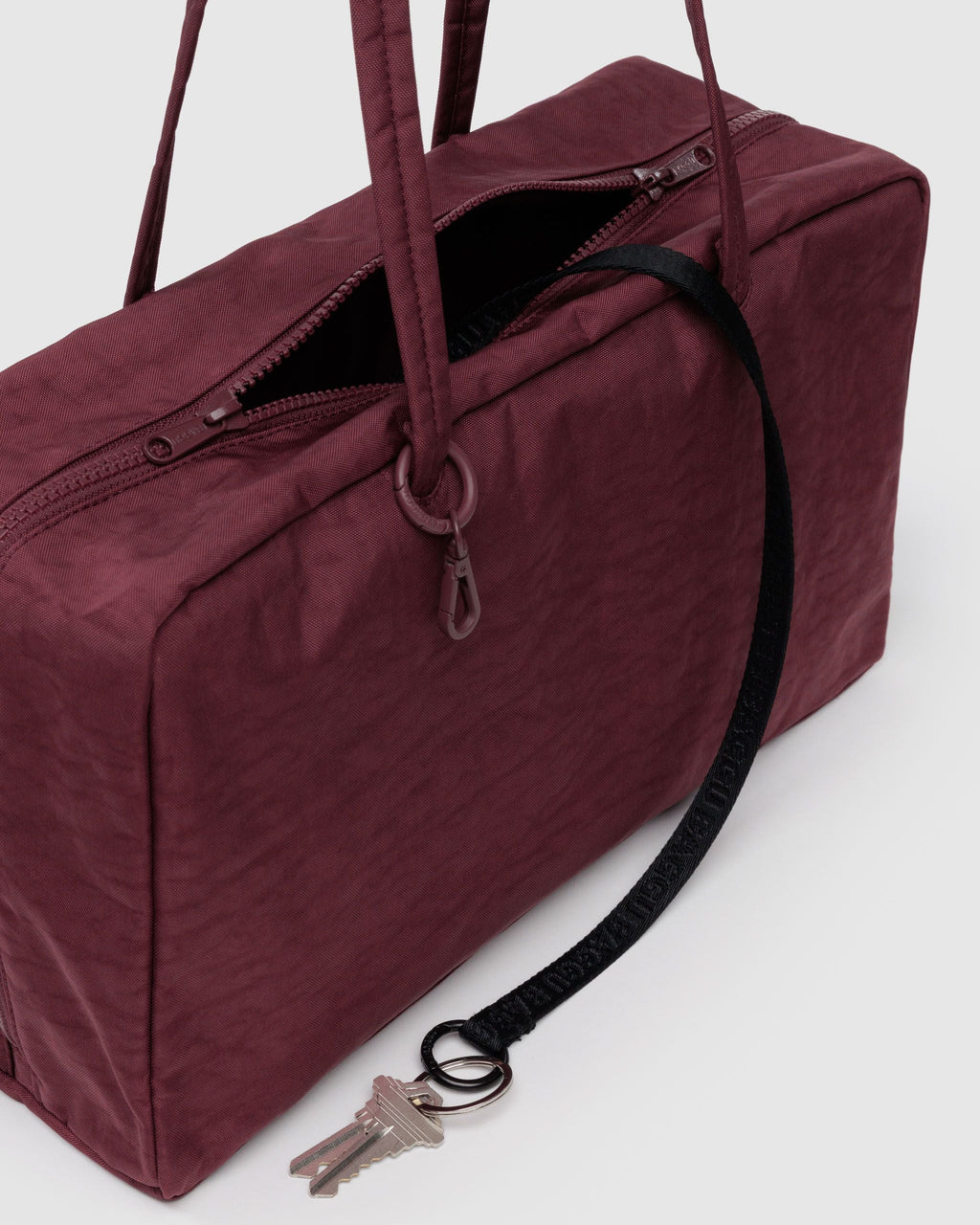 Medium Nylon Bowler Bag - Mahogany - image 5