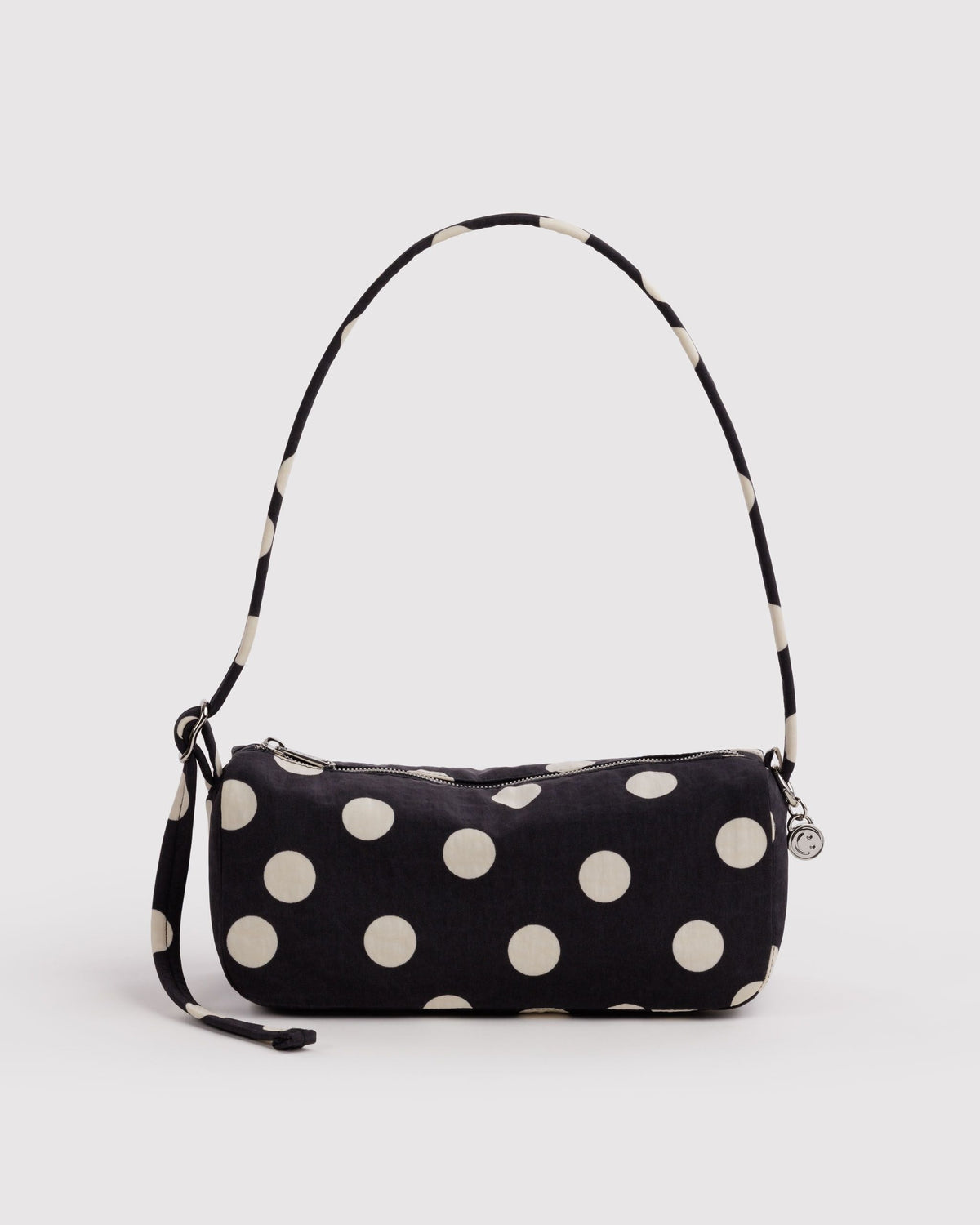 Nylon Loaf Bag - Black and Cream Polka Dot