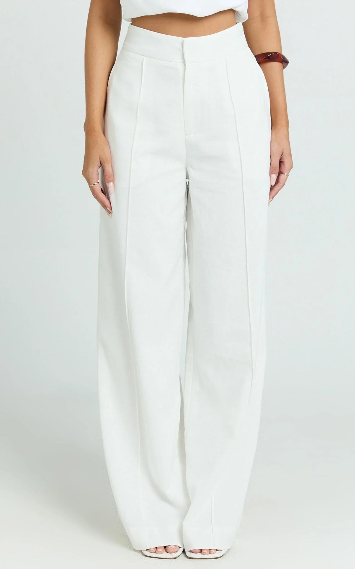 Juniper Pants - Linen Wide Leg Pants in White