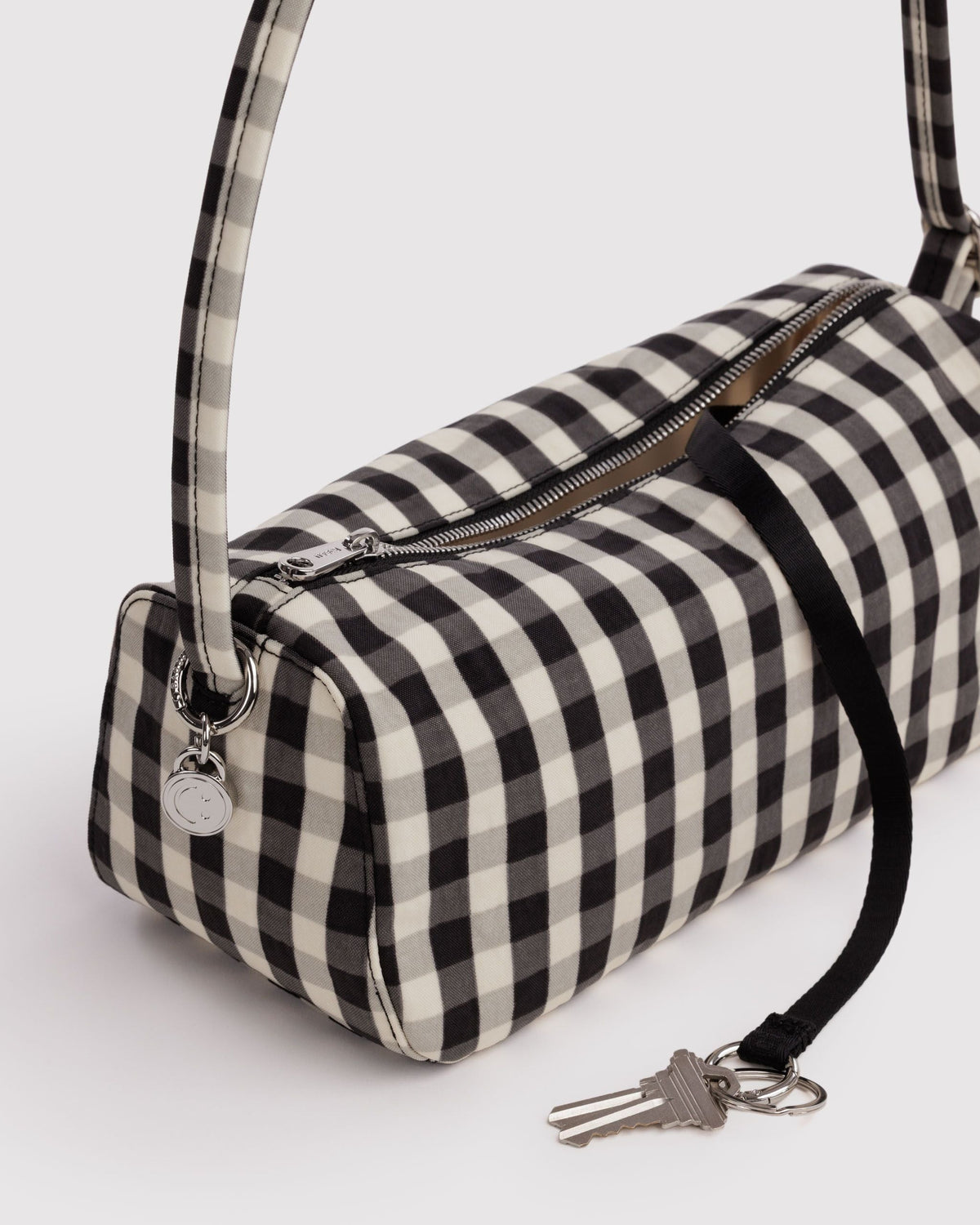 Nylon Loaf Bag - Black and Cream Gingham - image 4