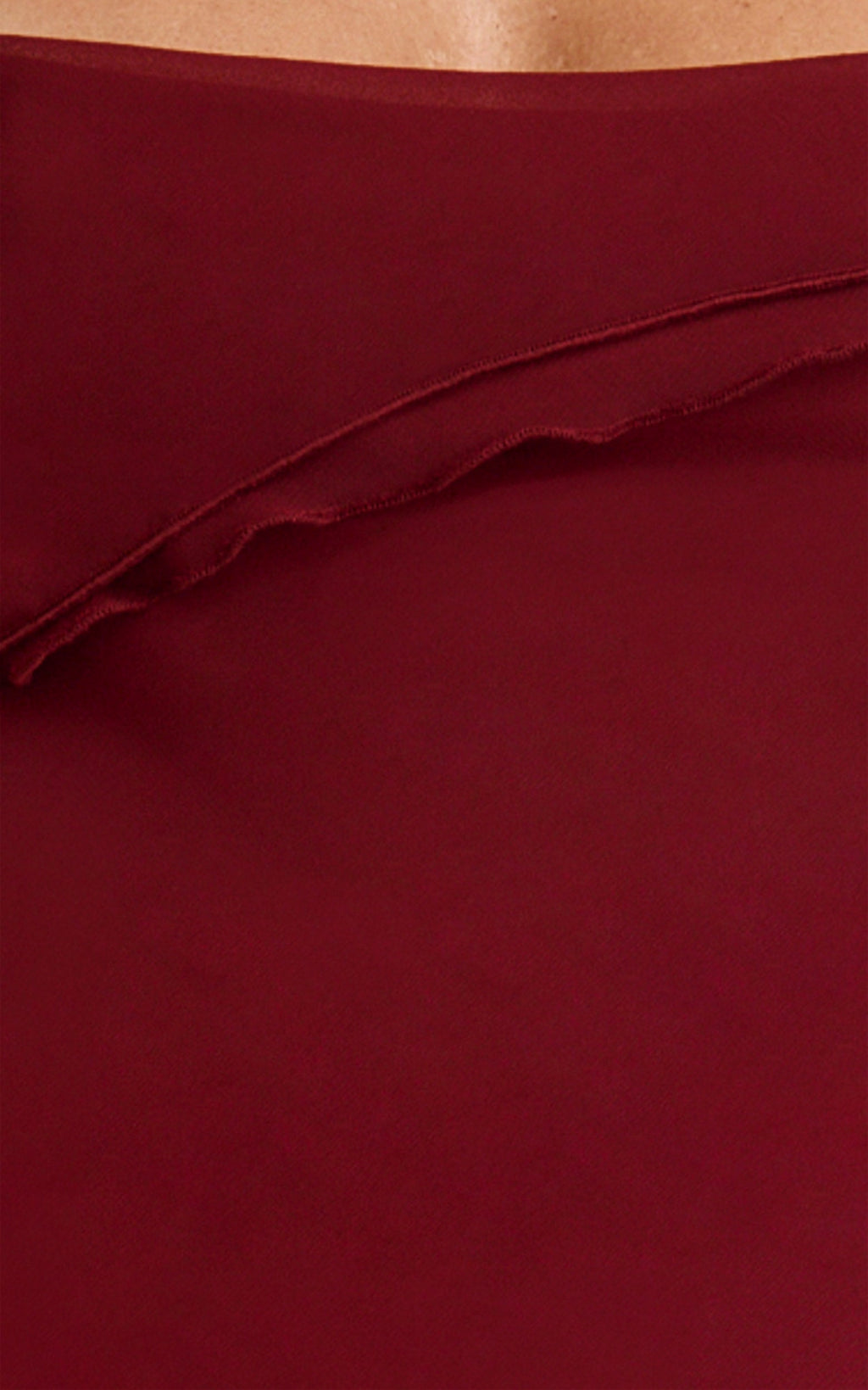 Connie Midi Dress - Ruffle Detail Dress in Wine