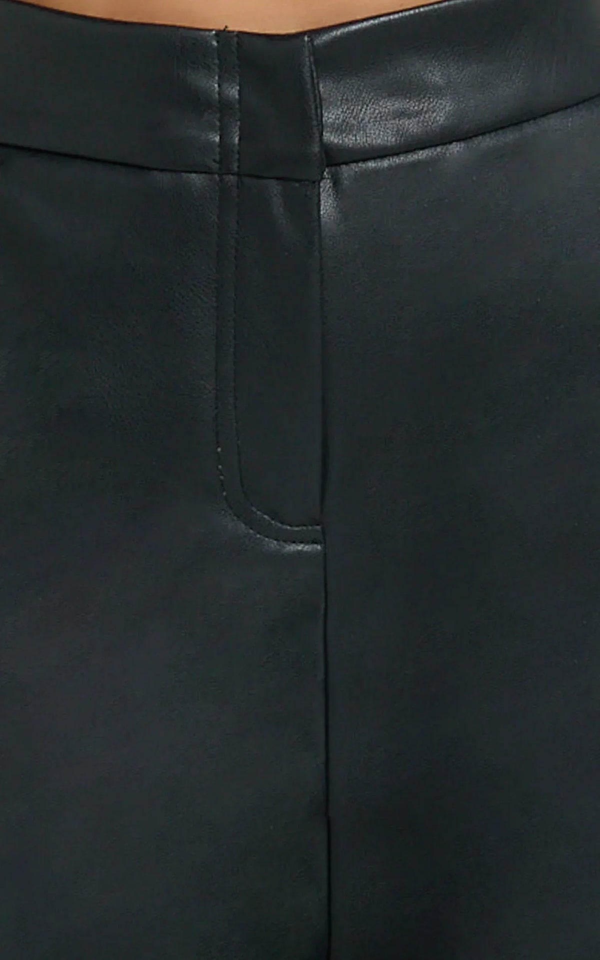 Braelyn Shorts - Faux Leather Mid Waisted Mini Shorts in Black