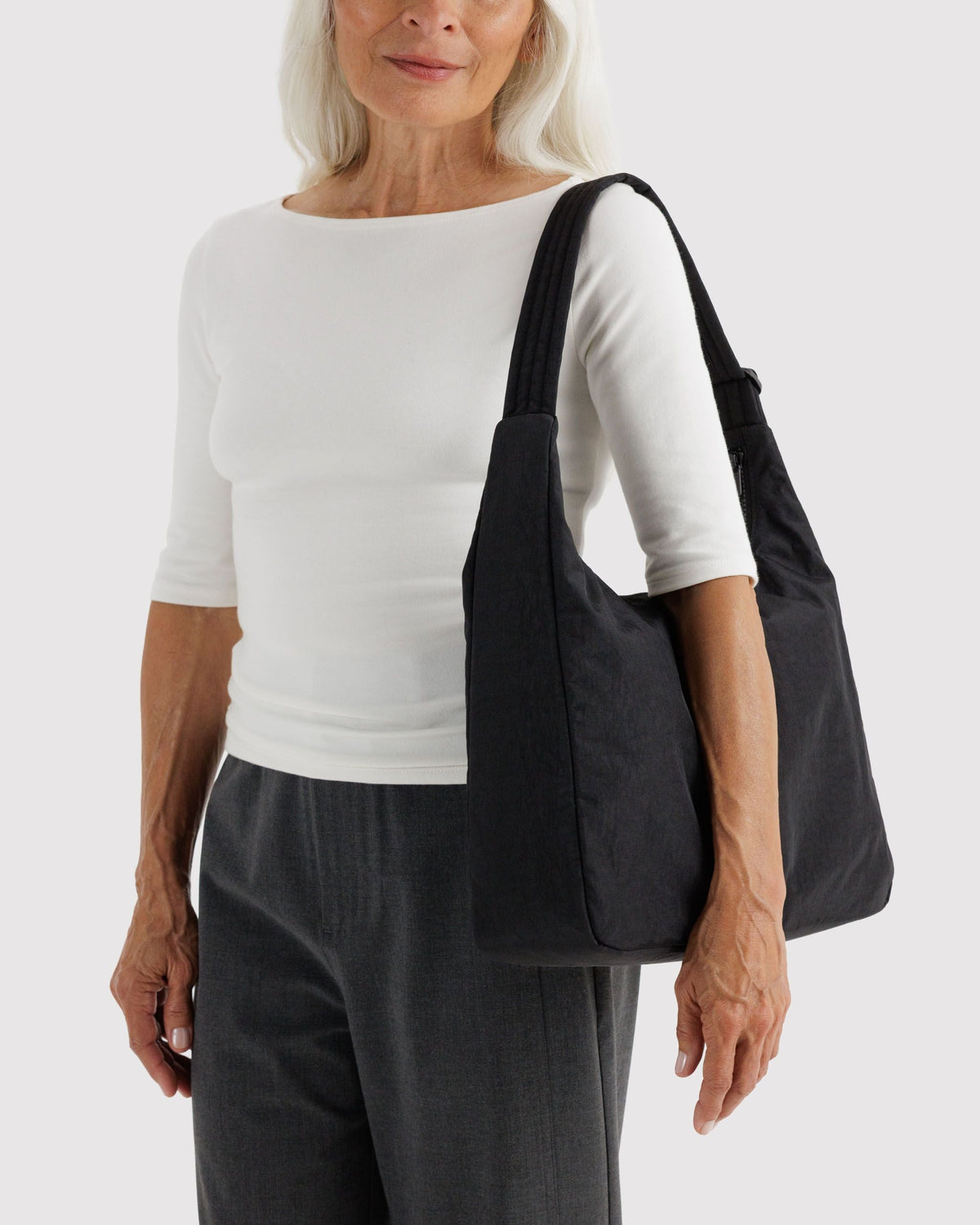 Nylon Shoulder Bag - Black - image 2