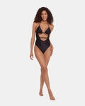 SHINE BRIGHT ONE PIECE SWIMSUIT RAVEN Women's Bandeau One-Piece Swimsuit | Steve Madden