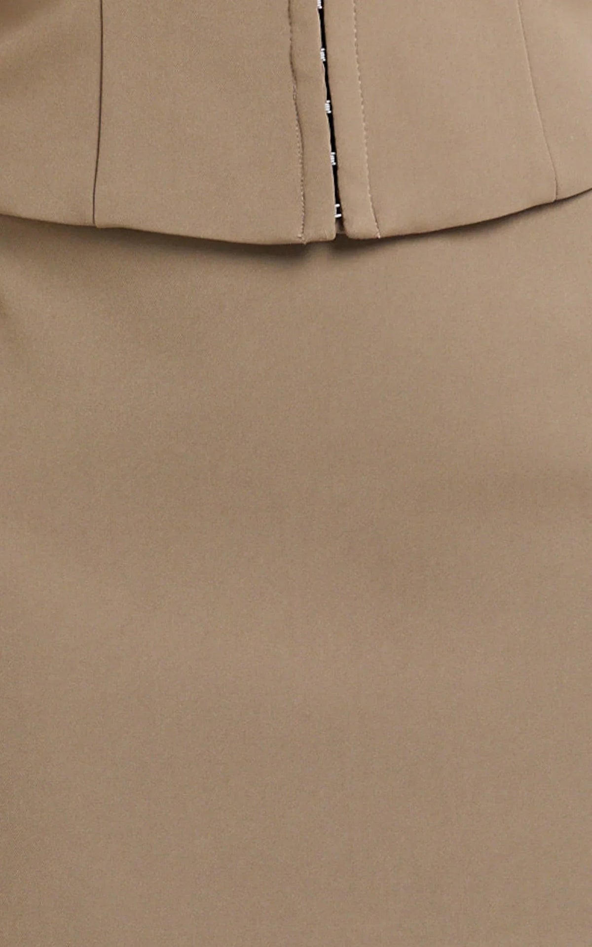 Mikey Mini Skirt - Mid Waisted Tailored A Line Skirt in Mocha