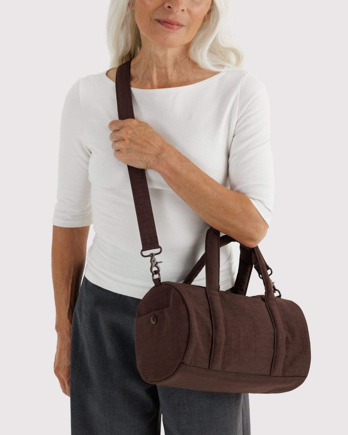 Nylon Duffle Bag - Coffee - image 2