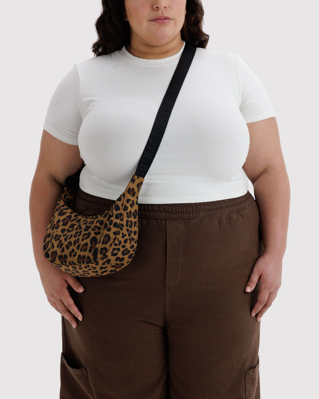 Small Nylon Crescent Bag - Leopard - image 2
