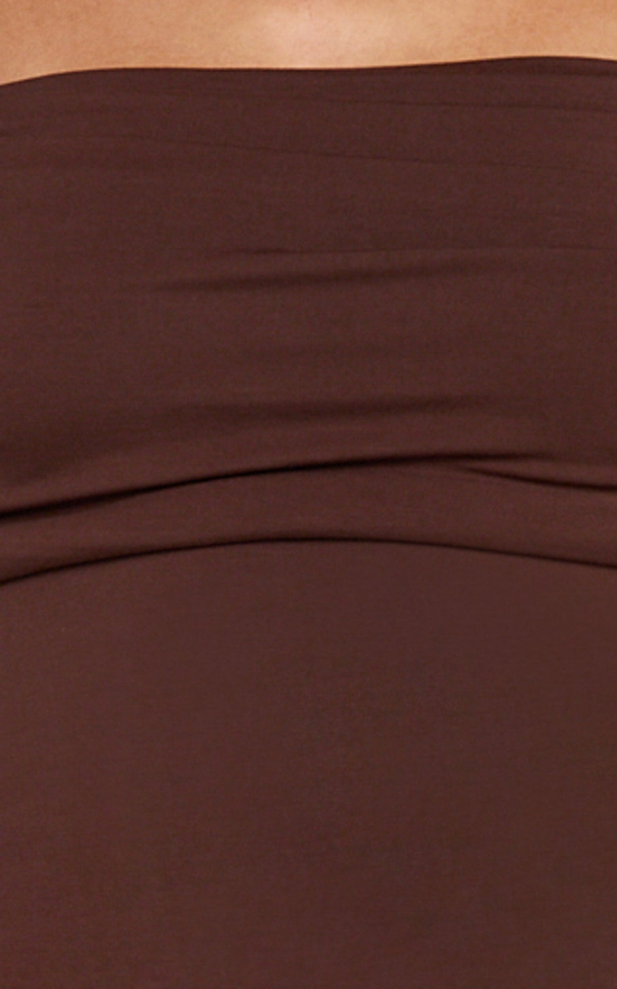 Jolie Top - Off Shoulder Long Sleeve Gathered Top in Chocolate