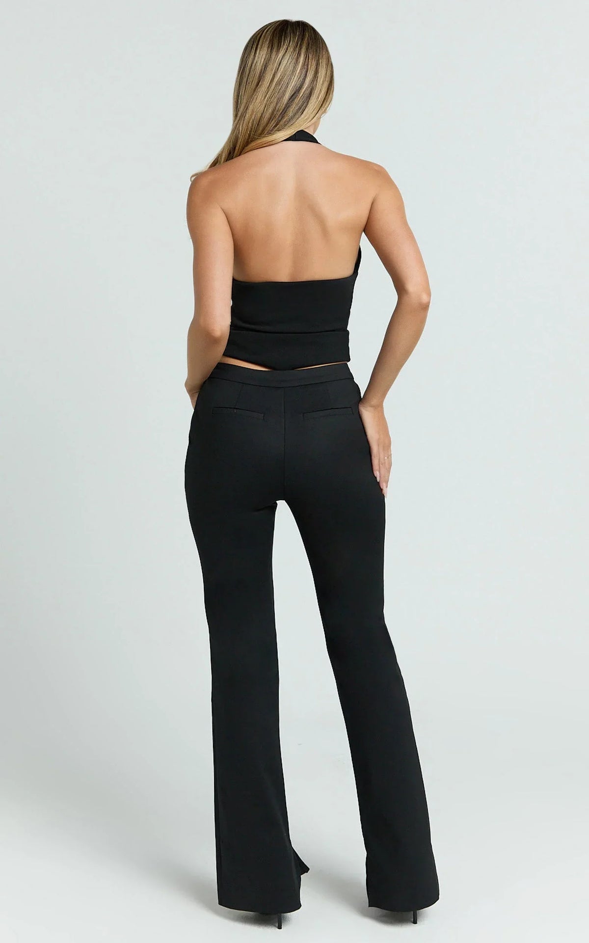 Bella Pants - Low Rise Slim Bootcut Pants in Black