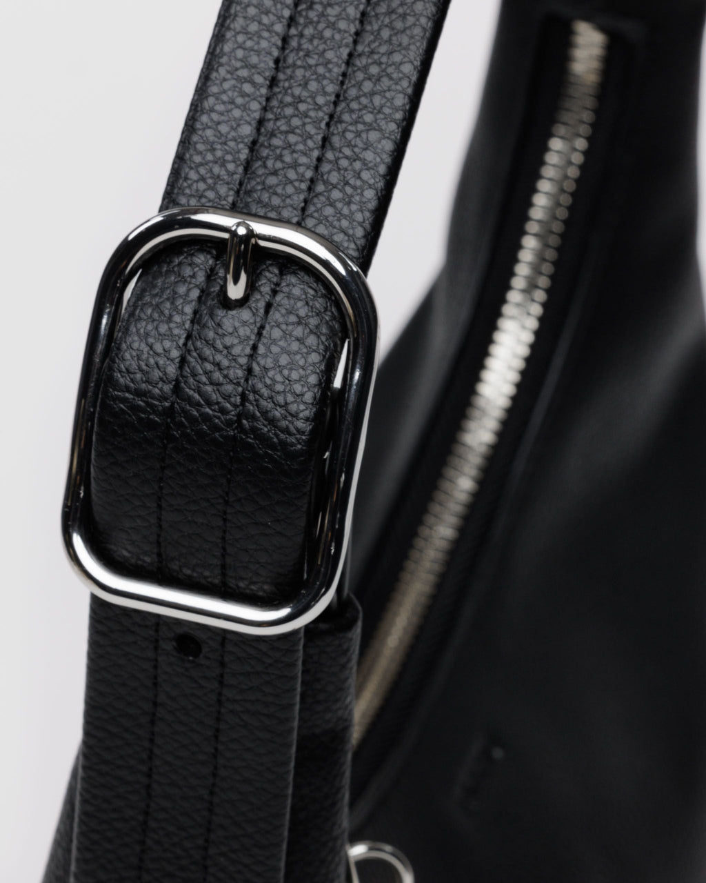 Mini Recycled Leather Shoulder Bag - Black - image 4