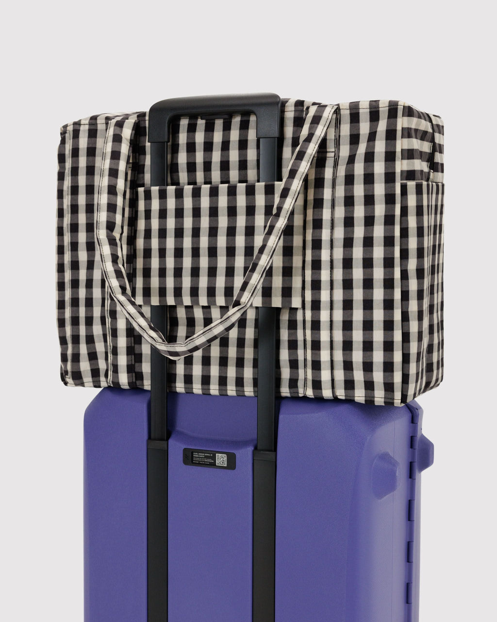 Cloud Carry-on - Black and Cream Gingham - image 2