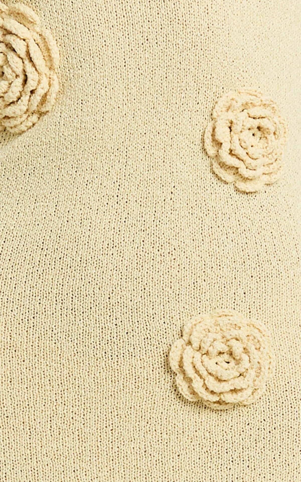 Elodie Maxi Dress - Halter 3D Floral Knit Dress in Lemon
