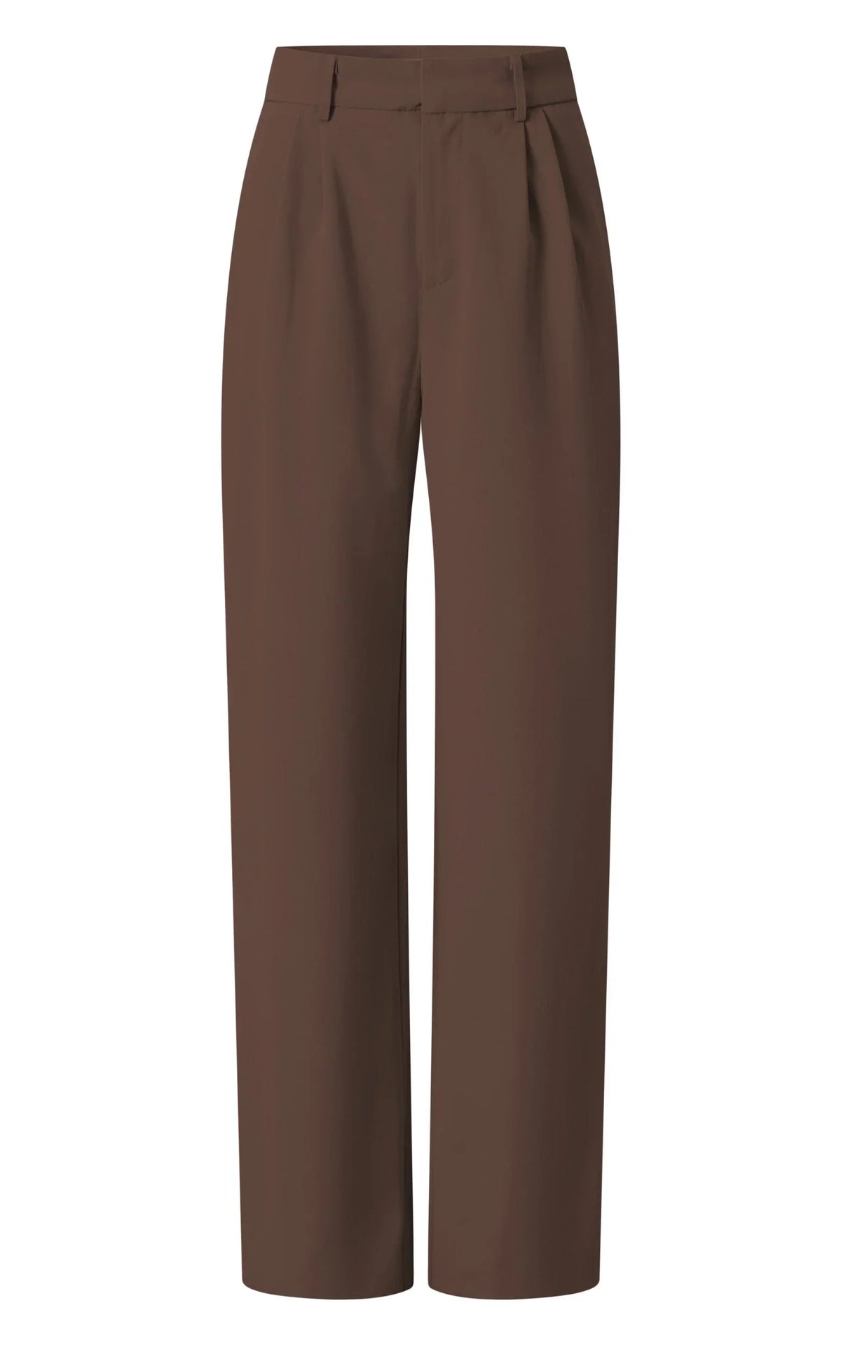 Lorcan Pants - High Waisted Tailored Pants in Chocolate