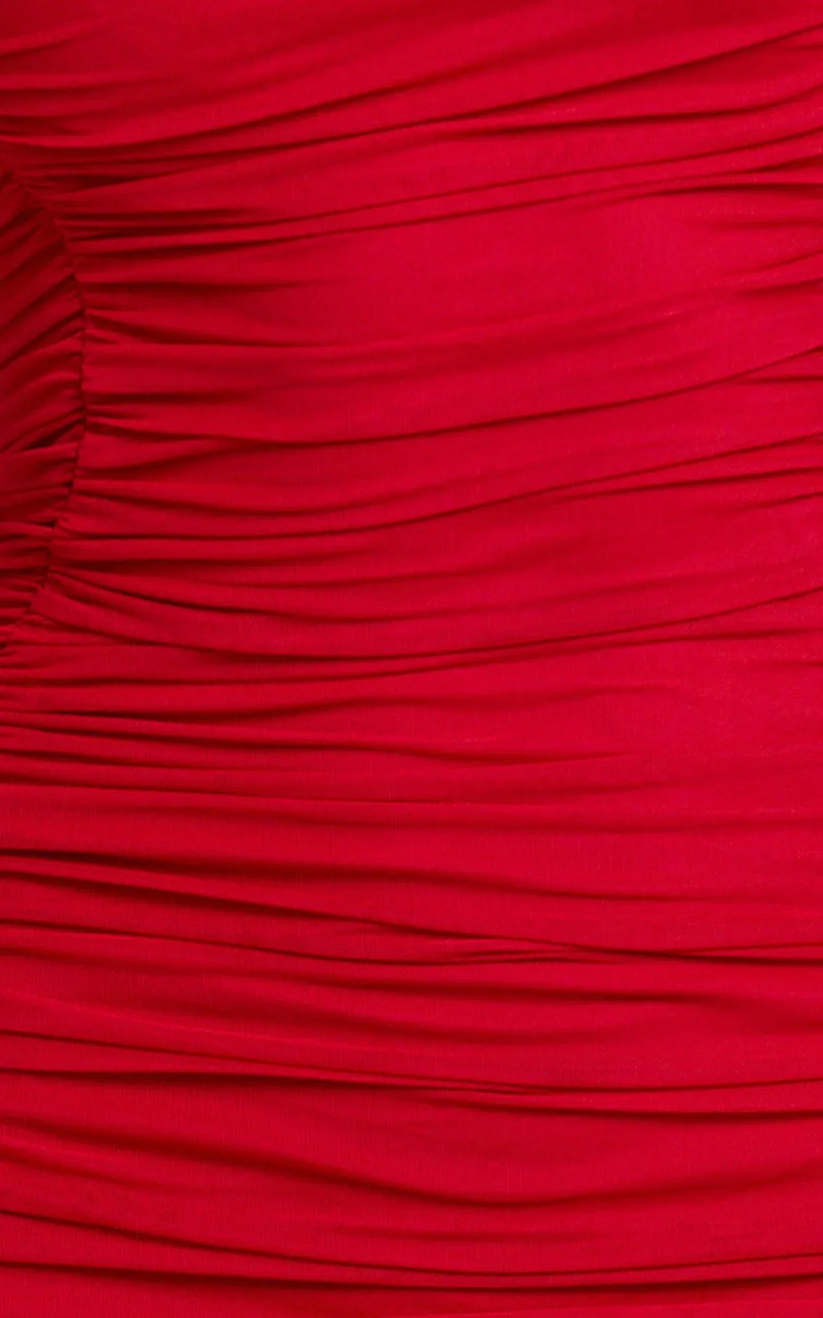 Cardi Maxi Dress - Ruched Mesh High Leg Split Dress in Red