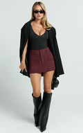 Clara Skort - Pinstripe Skort in Brown Stripe