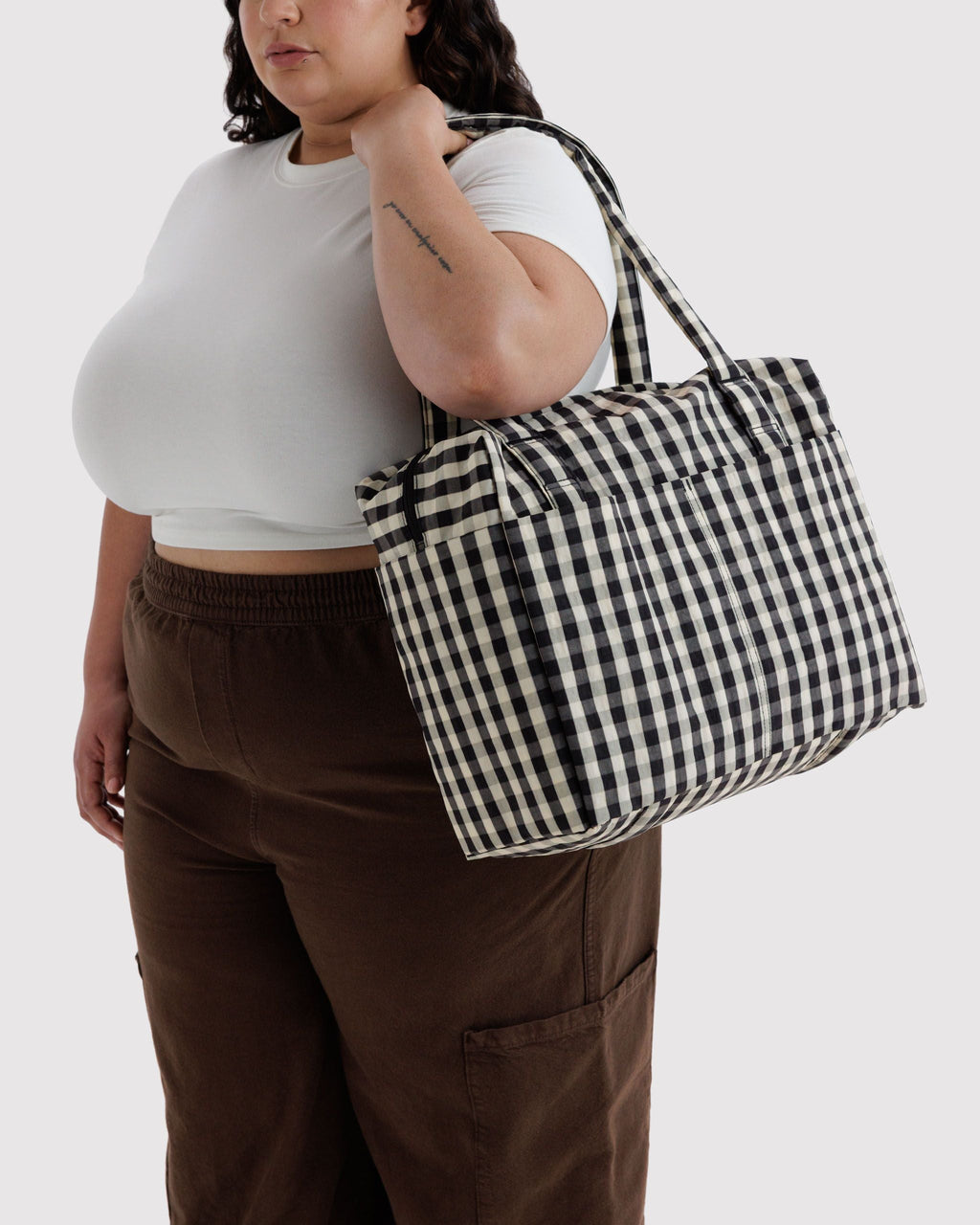 Small Cloud Carry-On - Black and Cream Gingham - image 3