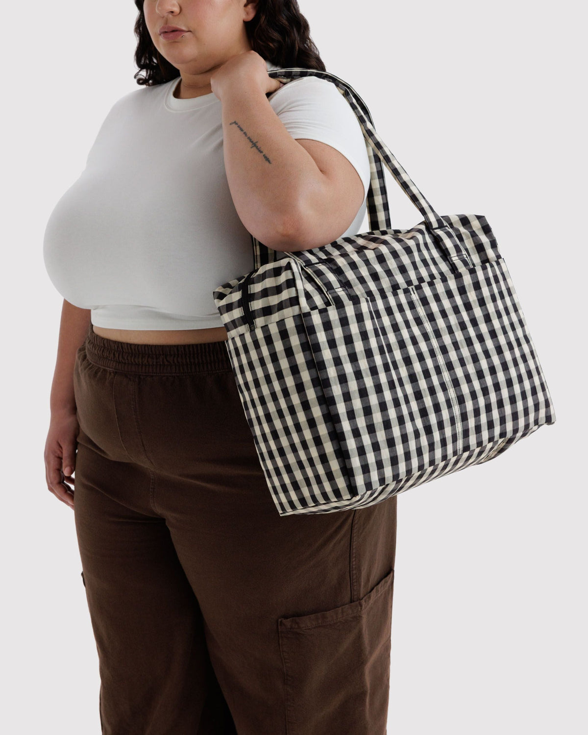 Small Cloud Carry-On - Black and Cream Gingham - image 3