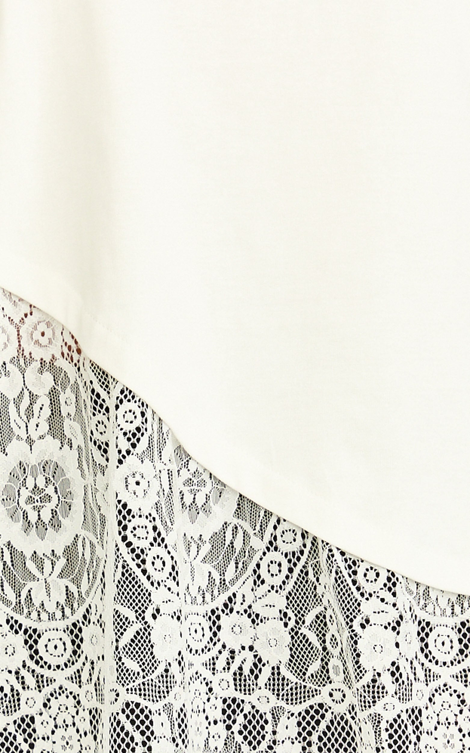 Abby Top - Asym Tee with Lace Trim in White