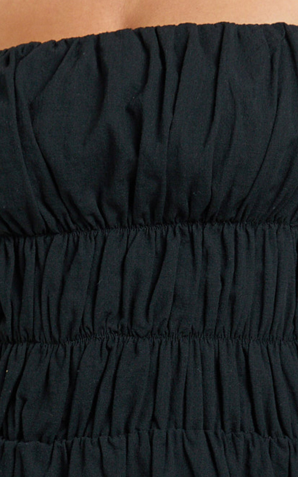 Aisha Mini Dress - Ruched Bust A Line Mini Dress in Black