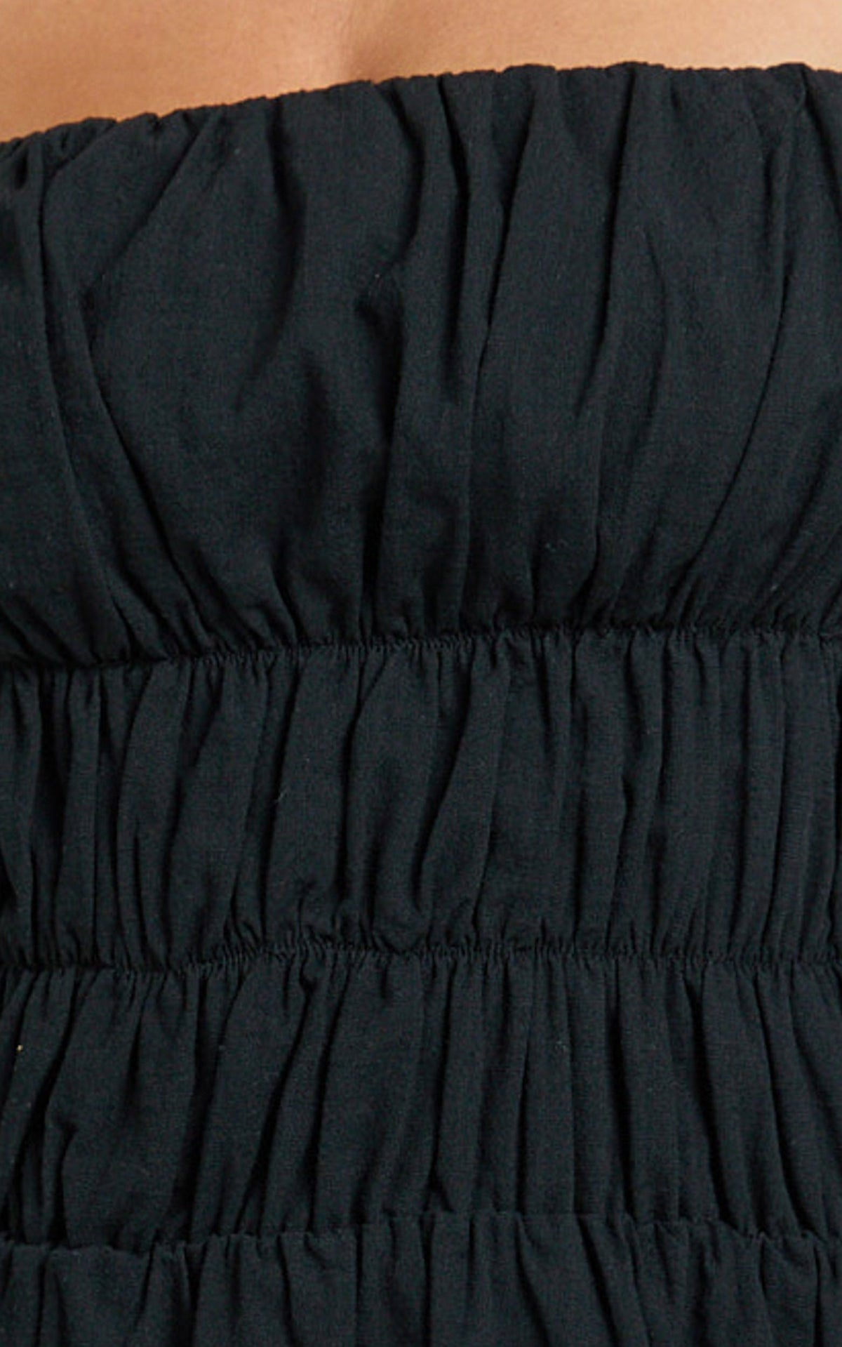 Aisha Mini Dress - Ruched Bust A Line Mini Dress in Black