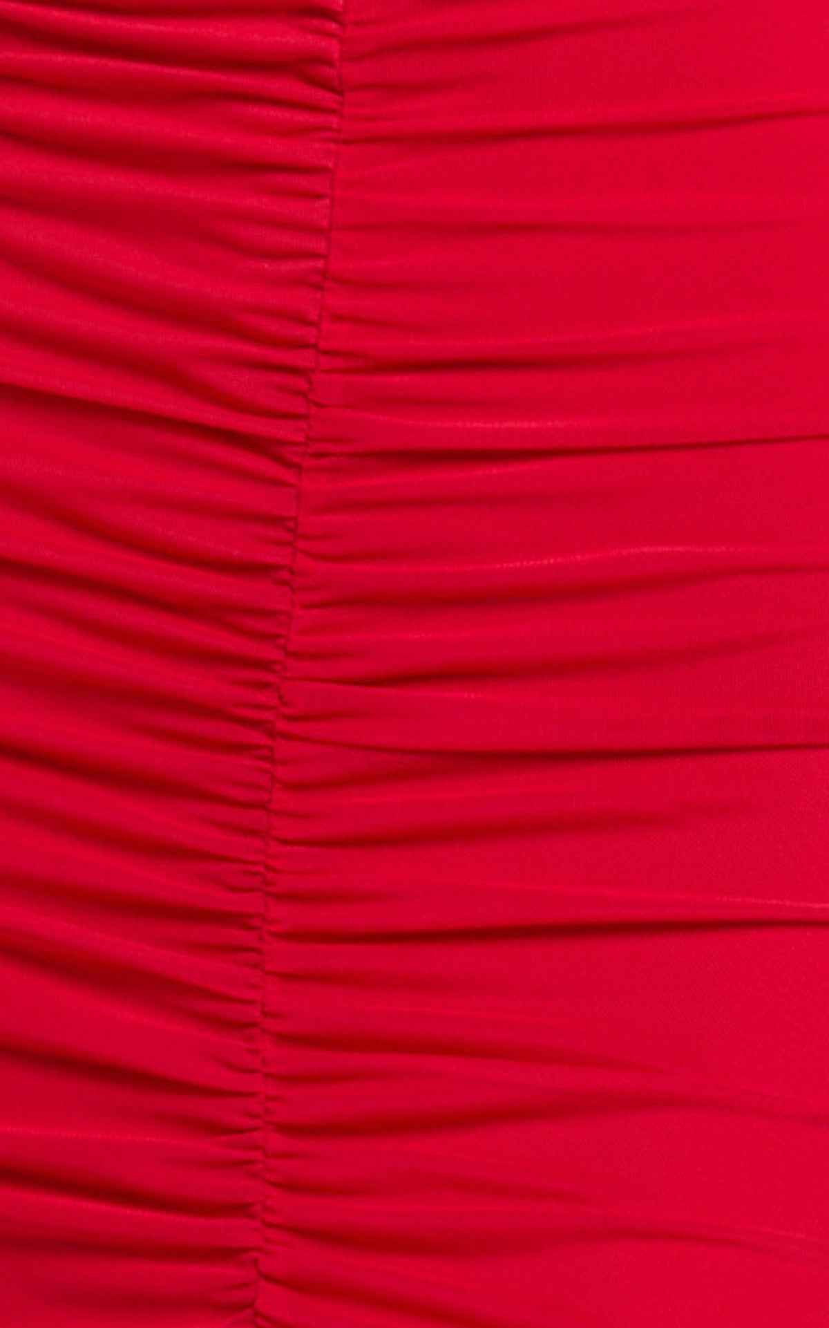 Alanna Maxi Dress - Off Shoulder Ruched Mesh Dress in Red