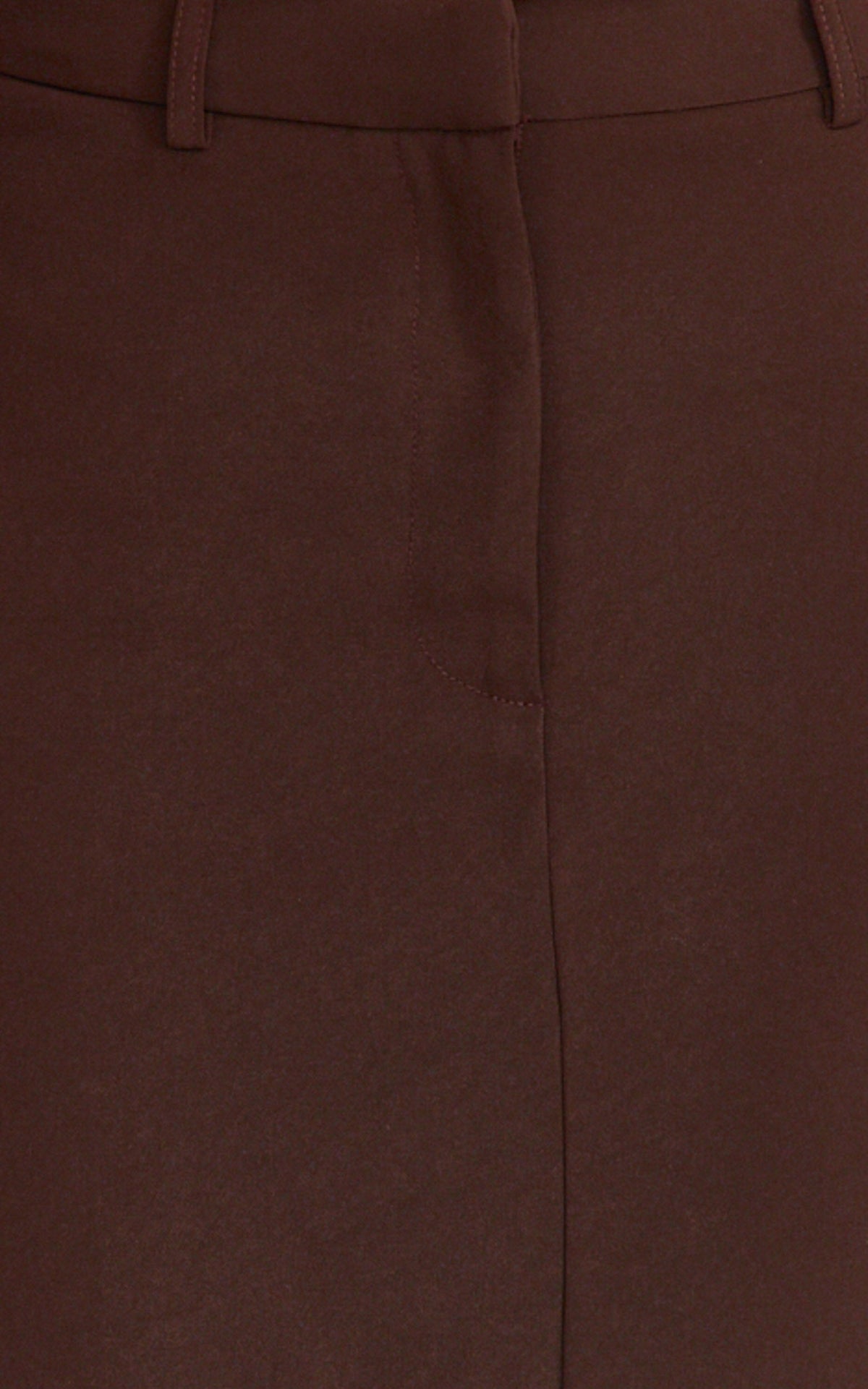 Alanna Midi Skirt - High Waisted Back Split Pencil Skirt in Chocolate