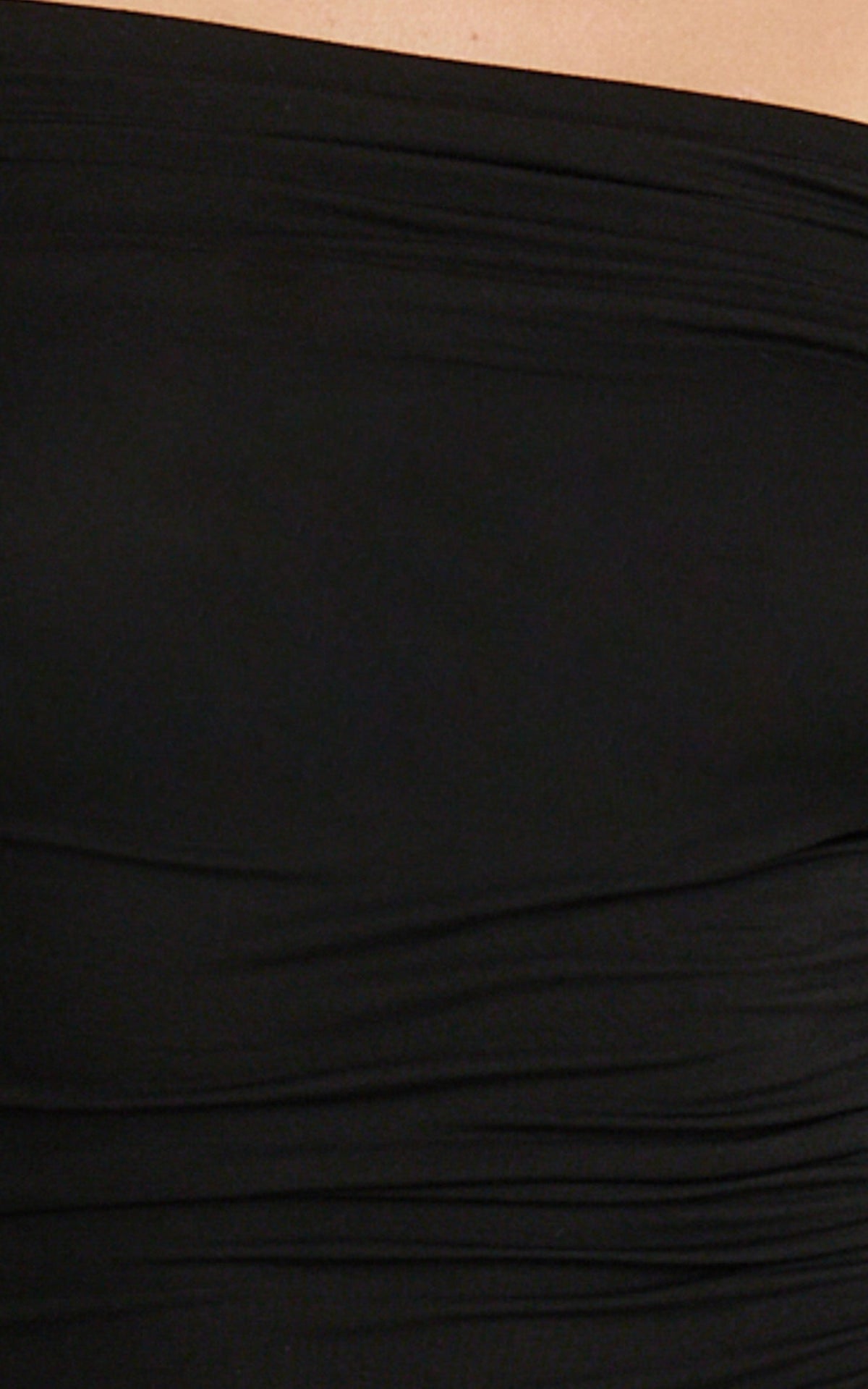 Antonia Midi Dress - Off The Shoulder Long Sleeve Dress in Black